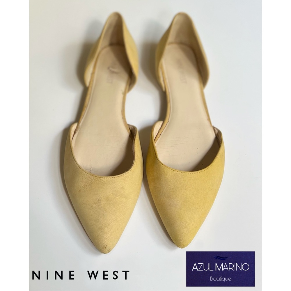 Nine West — Yellow Pointed-Toe Flats Sz 8 •  Zapatos amarillos de mujer •